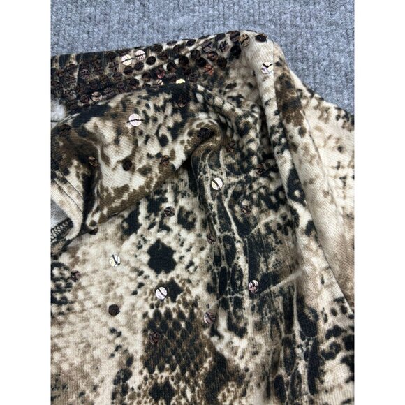 Double D Ranch Python SNAKE Print Dress Women's Large Embellished Brown Tunic - Picture 3 of 8